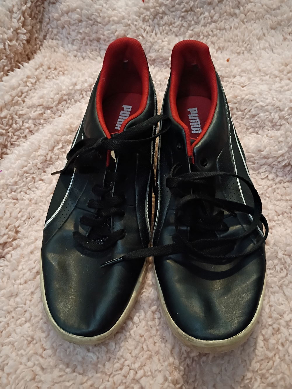Puma Ferrari Selezione Black Red Racing Driving Shoes Sneakers Men's Size 9.5